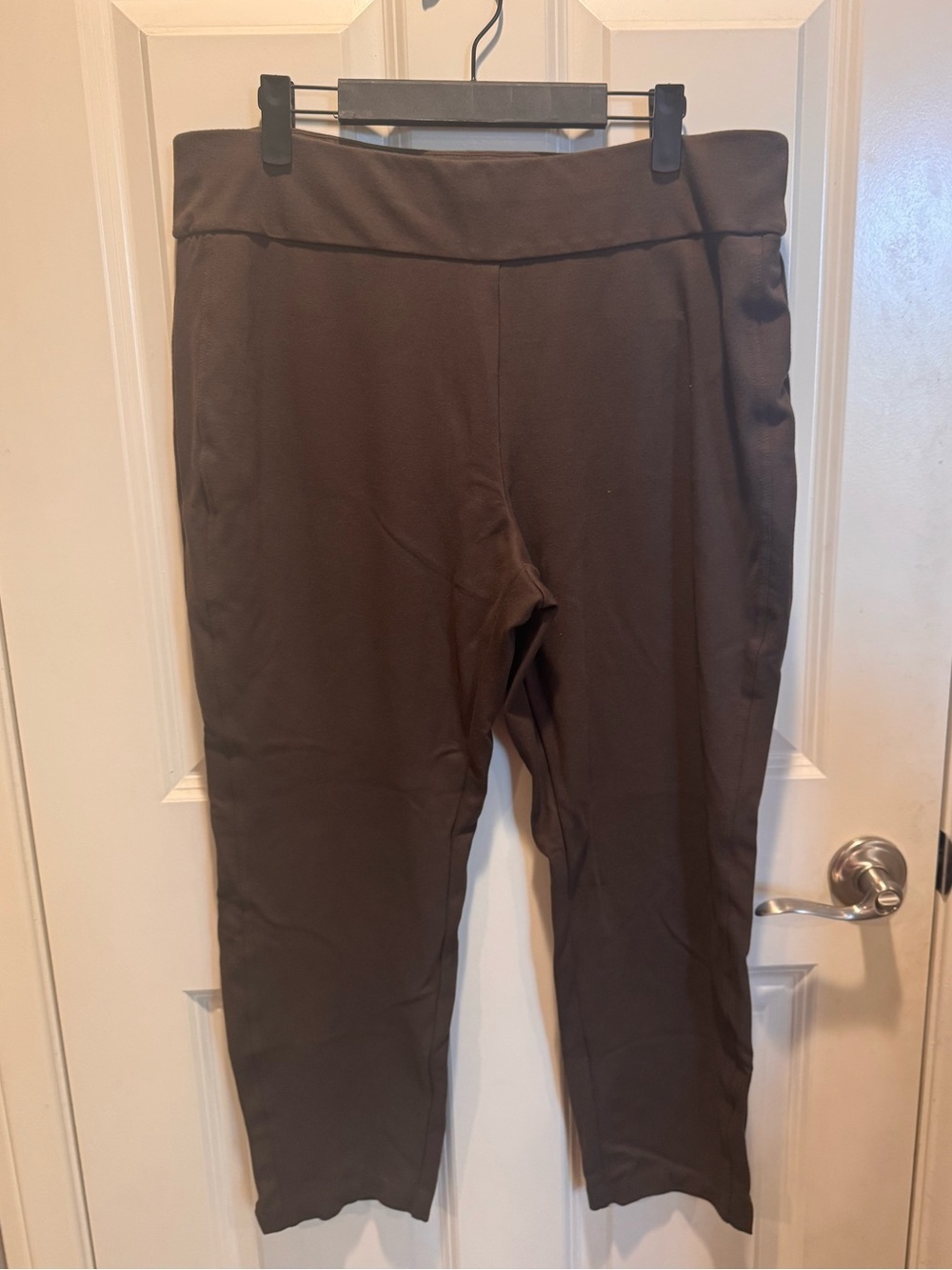Express Brown Stretch Leggings with Branded Waistband